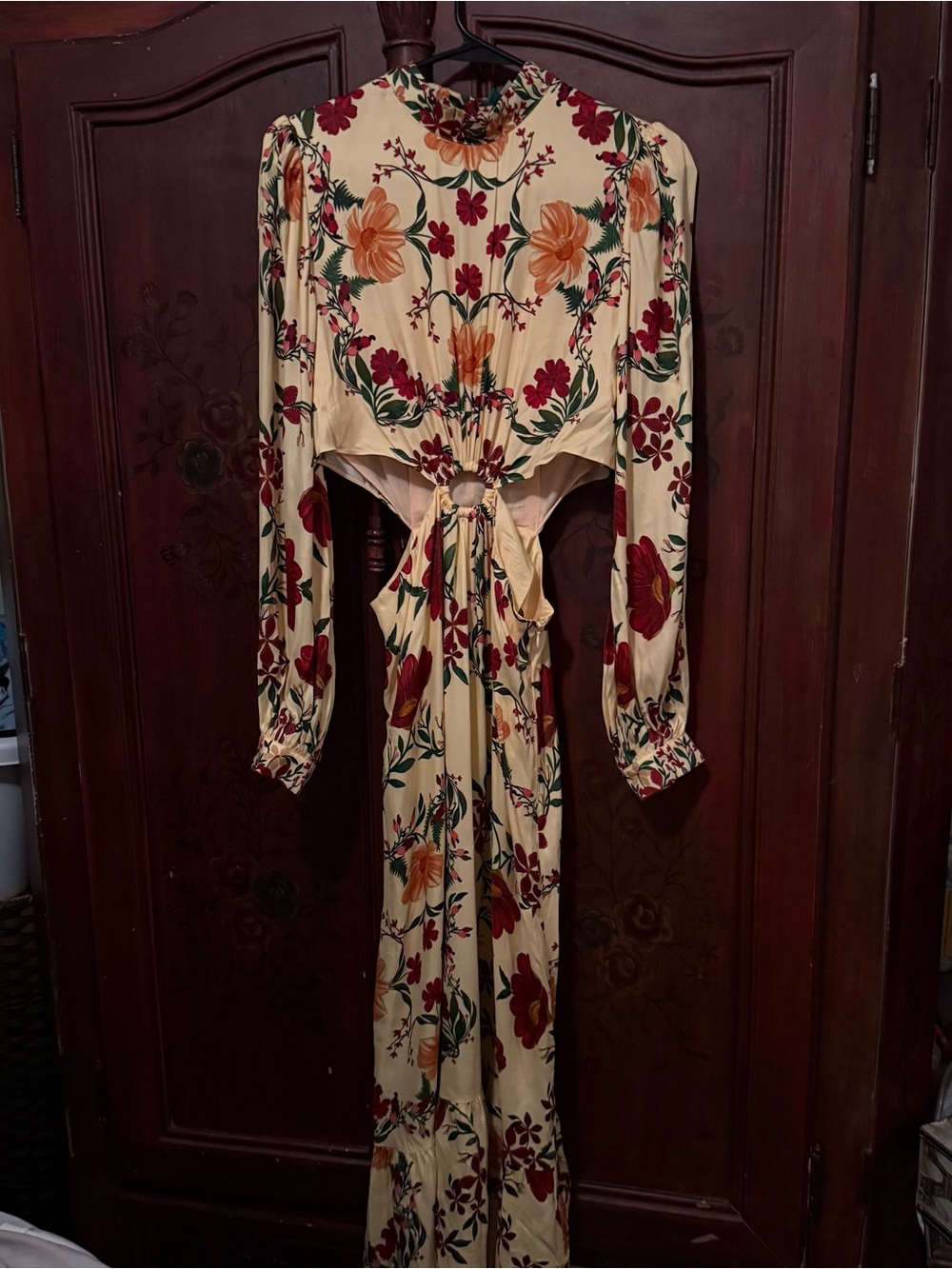 FARM Rio Cream Floral Cutout Maxi Dress - Picture 3 of 5